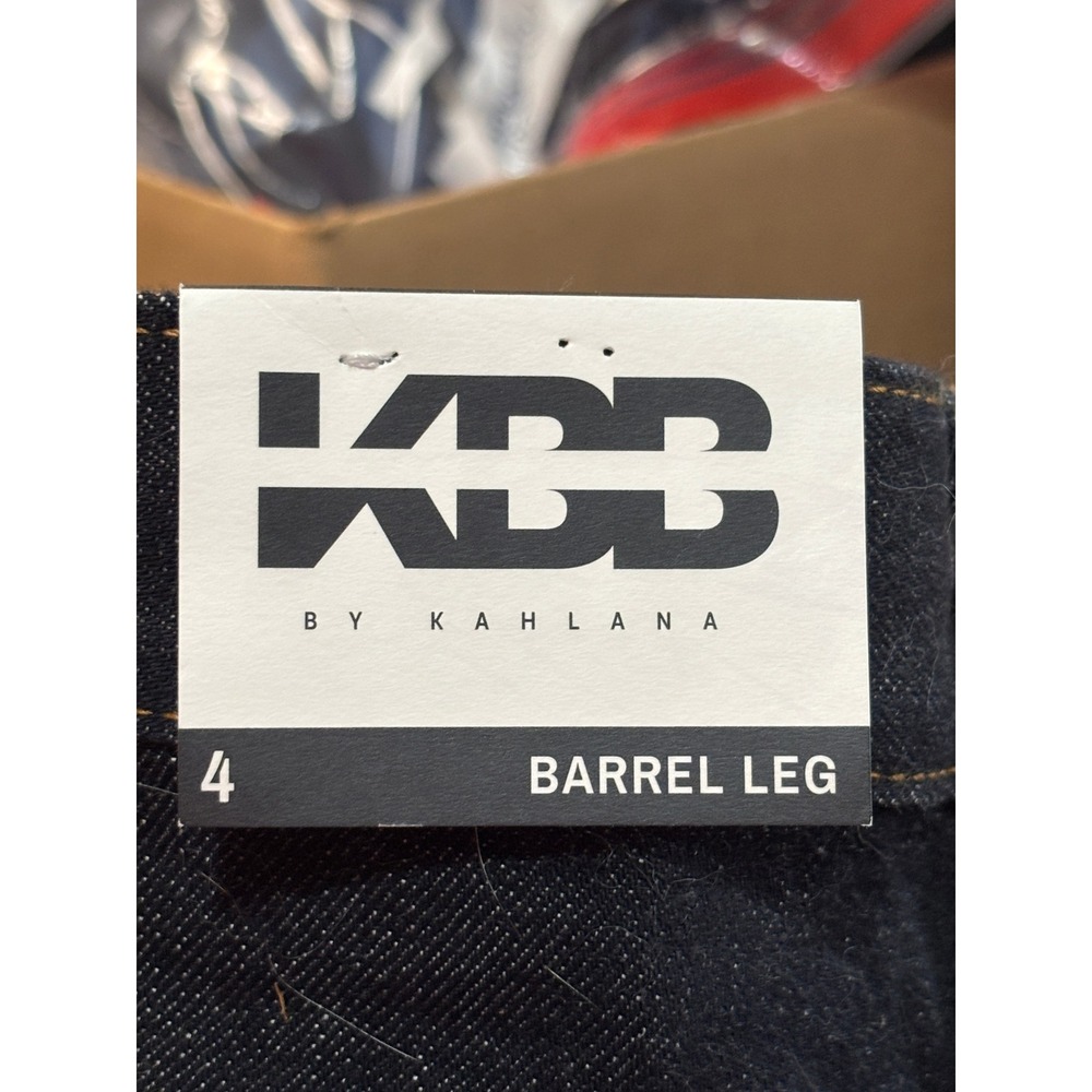 KBB by Kahlana Barfield Brown Target Indigo Barrel Leg Jeans Womens Size 4 NEW - Picture 4 of 6